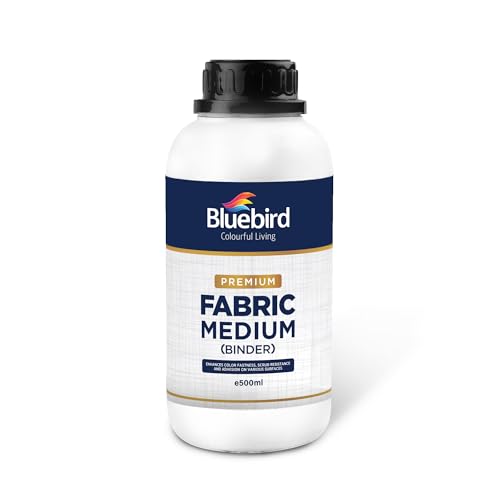 BLUEBIRD Fabric Medium - Textile Medium for Fabric Painting, Prevents Flaking, Ideal for Clothes, Accessories, and More (16.9 Fl Oz / 500 ML) - size: 16.9 Fl Oz (Pack of 1)