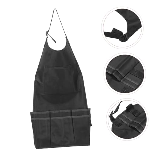 MAGICLULU Adjustable Art Apron Tool Storage Black Waterproof Painting Work Apron for Artists Suitable for Men and Women for Crafts and Cooking