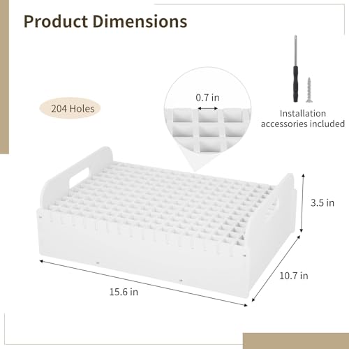 204-Slot Marker Pen Storage Rack, Adjustable Desktop Organizer for Craft Tools
