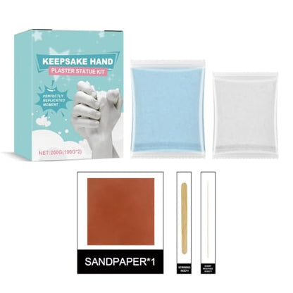 Hand Casting Kit - Plaster Powder Decor, Memory Keepsake Molding System with Casting Materials, Detailed Sculpture Making Kit, Romantic Creative Craft Project for Couples Family Parent