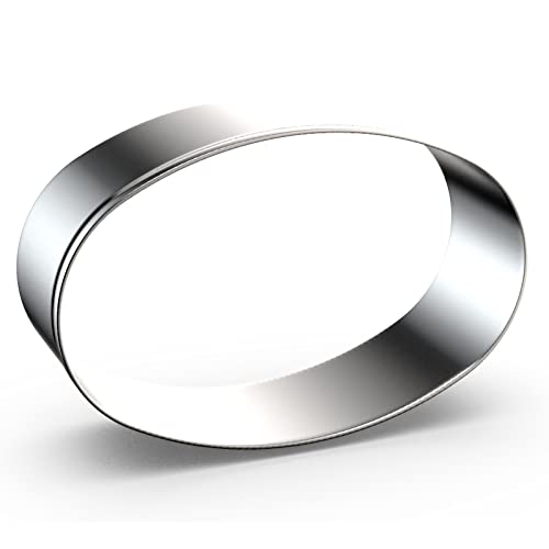 Oval Cookie Cutter Set Large - 5 Inch, 4 Inch, 3 Inch, 2 Inch - Geometric Frame Plaque Cookie Cutters Shapes Molds - Stainless Steel - color: Oval