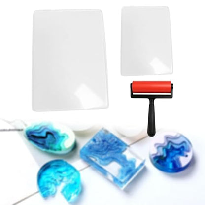 Reusable Gel Printing Plate with Press Rubber Brayer Roller for Diary Home