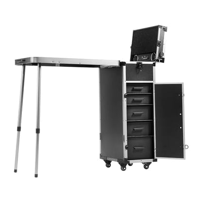 VEVOR Makeup Train Case Professional Makeup Storage Organizer Box Make Up Carrier for Women and Girls - style: Workbench Makeup Case