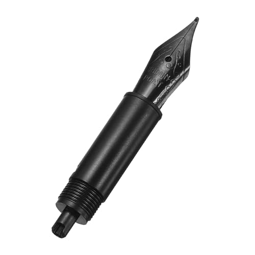 PATIKIL 0.6 mm Line Width Fountain Pen Nib Replacement, 304 Stainless Steel Special Spare Ink Dip Calligraphy Pen Nib with Thread for Drawing Writing Signing, Black(Small Curved Tip)