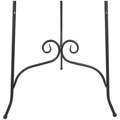 Deco 79 Metal Scroll Display Easel Adjustable 3 Tier Floor Standing Easel with Chain Support and Swirl Finial, Display Stand 21" x 23" x 63", Black - color: Black