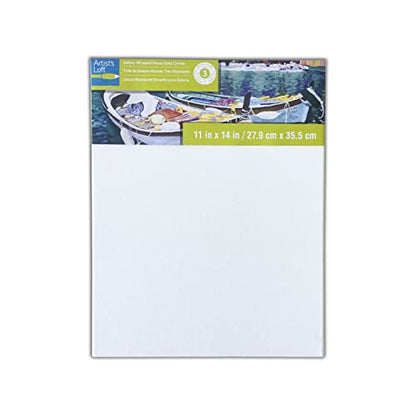 Artist's Loft 11" x 14" Level 3 Gallery Wrapped Heavy Duty Canvas - Archival, Acid Free Cotton Canvas for Paint, Acrylic, & Oils - Bulk 12 Pack - size: 11\ x 14\