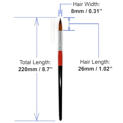 Size #10 Pointed Round Paint Brush, Pack of 12, Premium Quality Synthetic Hair for Acrylic Watercolor Oil Gouache Painting by Students, Professionals and Artists - size: Size #10 Pointed Round (12 PCS)