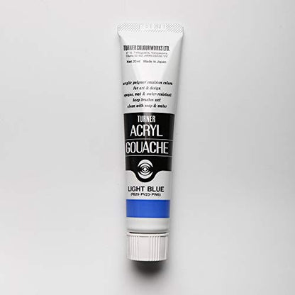 Turner Colour Works Acryl Gouache Artist Acrylic Paint - Single 20 ml Tube - Light Blue - color: Light Blue, size: 0.7 Fl Oz (Pack of 1)