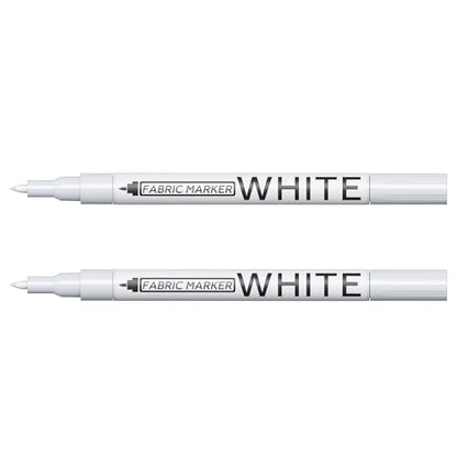 Gain-Art White Fabric Marker Pen, 0.7mm Fine Tip for Stain Cover on Clothes, DIY Art & Permanent Marking on Shoes/Leather - 2 Pack
