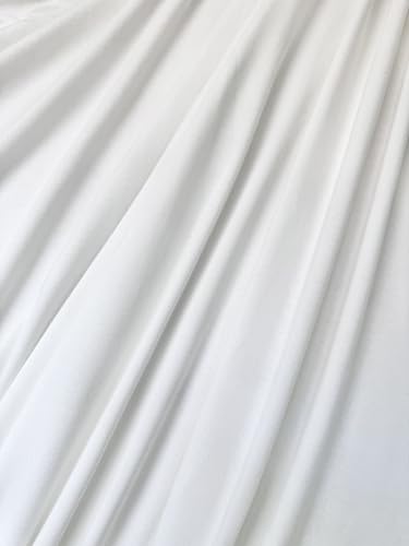 Cotton Jersey Spandex Fabric - Soft - Breathable - All Way Stretch Fabric - Medium Weight - Perfect Choice for Baby Grow, Tshirts, and Cotton Jersey Sheets - 58 Inches Wide - 1 Yard (White) - color: White