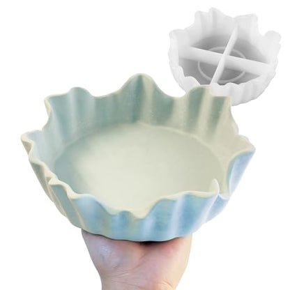 Wehous Large Irregular Bowl Silicone Mold, Unique Storage Epoxy Resin Concrete Molds, Big Candle Holder Tray Container Jewelry Holder Succulent Pot Makeup Organizer Casting Mold Art Craft Ornament - color: Irregular Pot