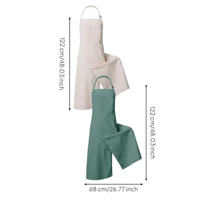 Baoblaze Waterproof Apron Heavy Duty Canvas Workwear Artist Smock Adjustable Neck Strap Split Leg Design Multiple Pockets Suitable for Pottery Art, Apricot-green