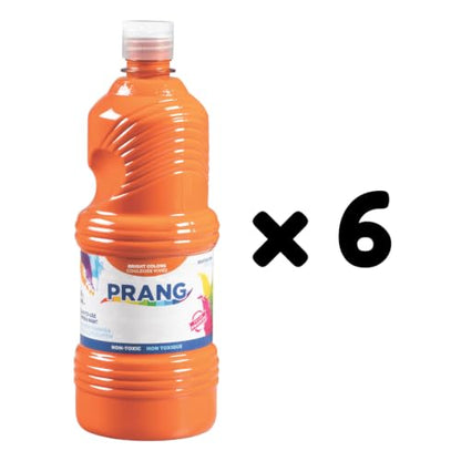 Prang Ready-to-Use Tempera Paint Quart, 32 oz., Orange, 6 Count - color: Orange (Pack of 6)