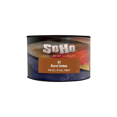 Soho Urban Artist Oil Paint - Burnt Umber, 430 ml Can - Best Valued Oil Colors for Painting, Excellent Pigment Load - color: Burnt Umber, size: 14.54 Fl Oz (Pack of 1)