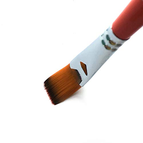 1/2 Inch Flat Bright Paint Brush, Pack of 12, Premium Quality Synthetic Hair for Acrylic Watercolor Oil Gouache Painting by Students, Professionals and Artists - size: 0.5 Inch Flat (12 PCS)