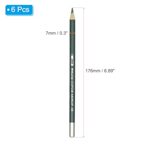 PATIKIL Watercolor Pencil, 6Pcs Water Soluble Pencils for Blending, Coloring, Sketch Drawing, Painting, Dark Green - color: Dark Green