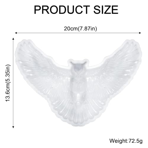 3D Crystal Owl Silicone Mold Winged Owl Resin Mold for Epoxy/UV Resin Casting, DIY Craft Hanging Ornament Art Decors for Living Room Resin Craft Mold Lovers Gift Home Bedroom Wall Decors