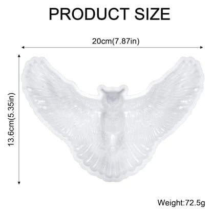 3D Crystal Owl Silicone Mold Winged Owl Resin Mold for Epoxy/UV Resin Casting, DIY Craft Hanging Ornament Art Decors for Living Room Resin Craft Mold Lovers Gift Home Bedroom Wall Decors