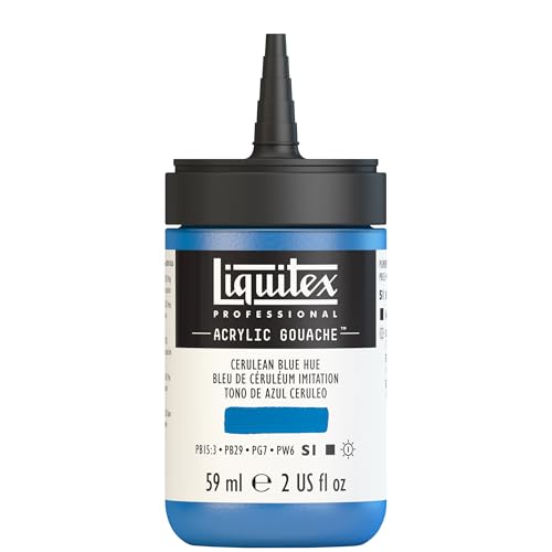 Liquitex Professional Acrylic Gouache, 2-oz (59ml) Bottle, Cerulean Blue Hue - color: Cerulean Blue Hue