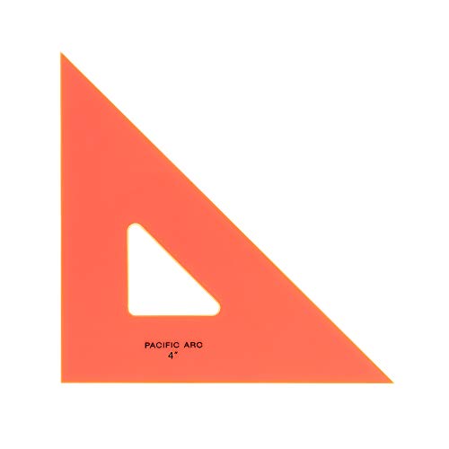 Pacific Arc Drafting Triangle, 4-inch, 45/90 Degrees, Fluorescent Orange - color: Fluorescent Orange, size: 4-in, 45/90 degrees