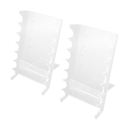 Jiawu Makeup Brush Holder, Acrylic Horizontal Slot Design Brush Drying Rack, Pen Display Stand with 2 Accessories and User Manual for Vanity Paint Desk