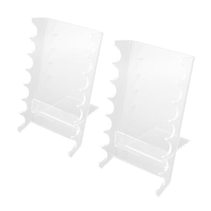 Jiawu Makeup Brush Holder, Acrylic Horizontal Slot Design Brush Drying Rack, Pen Display Stand with 2 Accessories and User Manual for Vanity Paint Desk