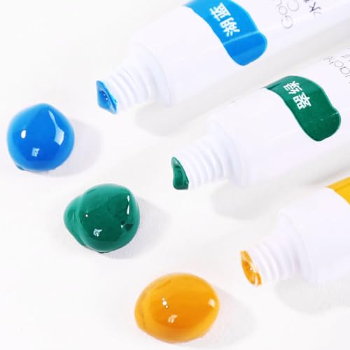 Gouache Paint Set with Brush for Artist Beginner 12 Color Gouache Pigment for Painting Art Illustrations Watercolor Set
