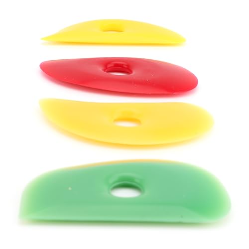 4 Pieces Soft Silicone Ribs Clay Tools, Sculpting Smoothing Shaping Tools with Various Shapes, for Pottery Ceramics Crafts