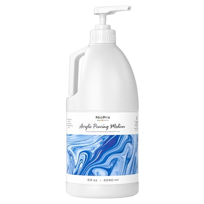 Nicpro Pouring Medium for Acrylic Paint 69oz / 2040ml, Acrylic Paint Thinner, Acrylics Flow Medium Improve Flow Consistency - size: 69 Fl Oz (Pack of 1)