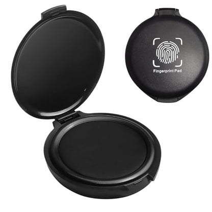 Thumbprint Fingerprint Ink Pad for Notary Supplies – Quick Dry, Non-Toxic & Stain-Free | Black Stamp Pad for ID Cards, Law Enforcement & Application Forms | 1 Pack - size: Round Mini｜Single