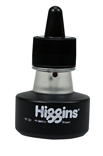 Higgins Dye-Based Drawing Ink, Brown, 1 Ounce Bottle (44116) - color: Brown