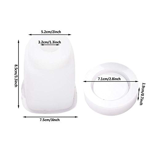 4 Style DIY Jewelry Resin Casting Molds Bottle Storage Jar With Lid Crystal Epoxy Mold Kit Handmade Craft Aromatherapy Candle Making Tool Clear Silicone Plaster Clay Mould （Rectangle Bottle） - color: （Rectangle Bottle）