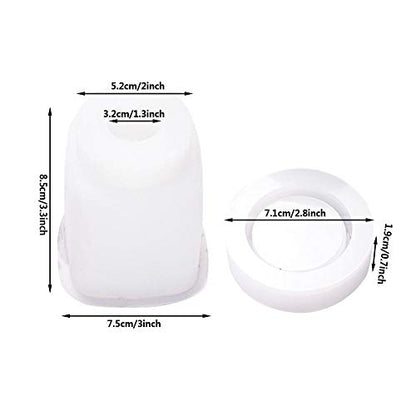 4 Style DIY Jewelry Resin Casting Molds Bottle Storage Jar With Lid Crystal Epoxy Mold Kit Handmade Craft Aromatherapy Candle Making Tool Clear Silicone Plaster Clay Mould （Rectangle Bottle） - color: （Rectangle Bottle）