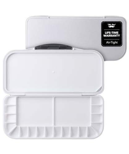 Mr. Pen- Airtight Watercolor Palette with Lid, 18 Wells & 2 Mixing Areas | Lightweight Sealing Paint Palette for Travel, Painting, Watercolor Mixing, Art Class and Studio Use - color: White, size: 1 Pack