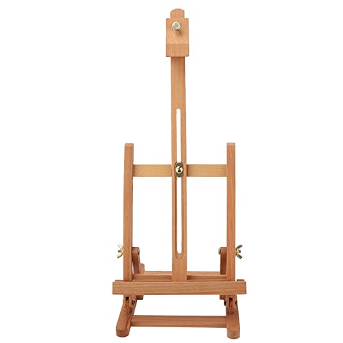 SUNGOOYUE Tabletop Wooden Studio Easel Adjustable H Frame Drawing Board in Red Beech with Electroplating Hardware Height and Angle Adjustment for Artists Home