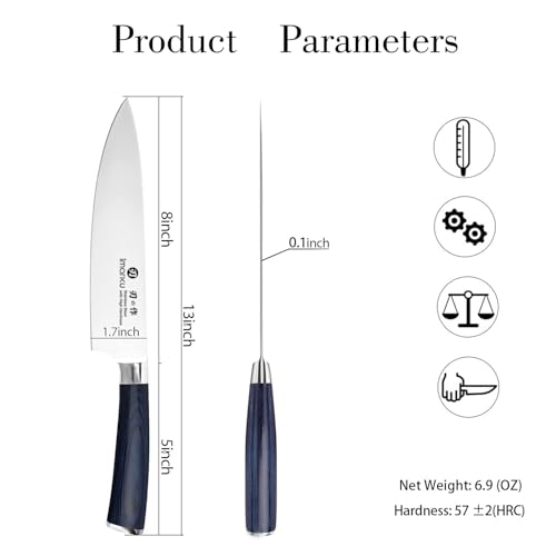 imarku Chef Knife - 8 Inch Pro Kitchen Knife, High Carbon Stainless Steel Japanese Knife, Chef's Knives with Ergonomic Handle, Ultra Sharp Knife, Gifts for Men and women,Blue Handle Gyutou Knives - color: Blue