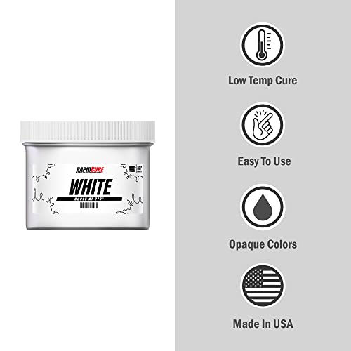 Rapid Cure® Screen Printing Ink White (8oz.) - Plastisol Ink for Screen Printing, Fast Curing Fabric Paint - Screen Print Direct®, USA Made - color: White, size: 8 fl oz