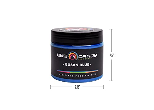 Eye Candy Pigments Premium Blue Mica Powder - Busan Blue (50gr) - for Epoxy, Resin, Soap, Paint, Woodworking, Acrylic Pouring, Bath Bombs, Fishing Lures - DIY Arts and Crafts Additive - color: Busan Blue
