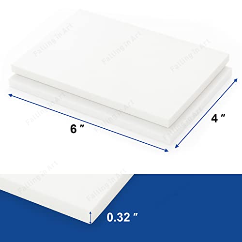 Falling in Art Carving Blocks Stamp Making kit, Linoleum Blocks Printing Kit with 6 Shaped Blades Cutting Tool,12 Pack Rubber Carving Blocks and 3 Carbon Papers for Printmaking, Stamps, Crafts - size: 4x6"(12 Pack) + Carving Tool