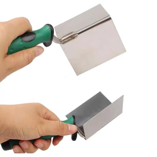 2 PCS Drywall Corner Hand Tool Set, Stainless Steel Sheetrock External Corner Trowel & Internal Corner Trowel Building Products,3.15'' & 2.36'' Outside Corner Knife and Inside Corner Knife.