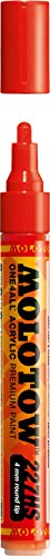 Molotow ONE4ALL Acrylic Paint Marker, 4mm, Traffic Red, 1 Each (227.202) - color: Traffic Red, size: 1 Count (Pack of 1)