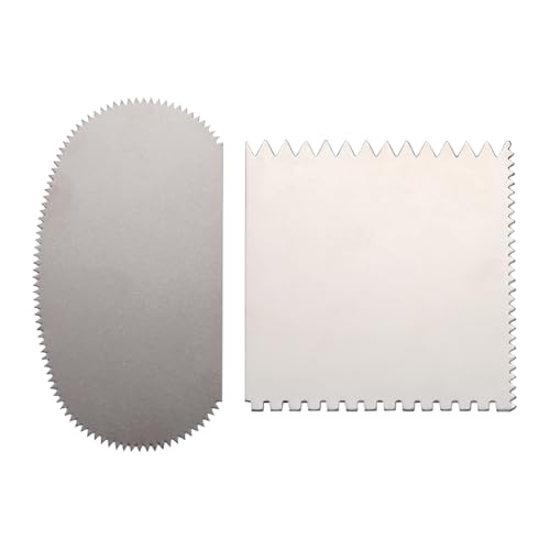 GSHLLO 2 Pcs Stainless Steel Pottery Scraper Set Serrated Clay Rib Tool Metal Square Ceramic Tool Clay Cutter Scraper Ceramic Sculpture Modeling Tools Pottery Texturing Tools