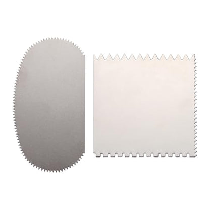 GSHLLO 2 Pcs Stainless Steel Pottery Scraper Set Serrated Clay Rib Tool Metal Square Ceramic Tool Clay Cutter Scraper Ceramic Sculpture Modeling Tools Pottery Texturing Tools