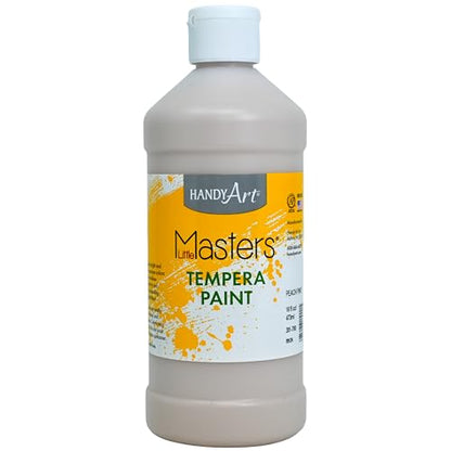 Handy Art Little Masters Tempera Paint, Peach, 16 oz Bottle, Bright & Mixable, High Opacity, Washable Colors for Classroom, Students, Kids, Young Artists, Safe & Non-Toxic, Made in USA