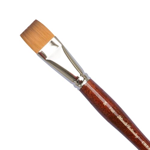 Creative Mark Mimik Kolinsky Watercolor Brush - # 24 Flat - Short Handle Synthetic Paint Brush - Handmade in Germany - Synthetic Sable Paint Brushes for Professional Artists - Animal-Friendly - size: 24