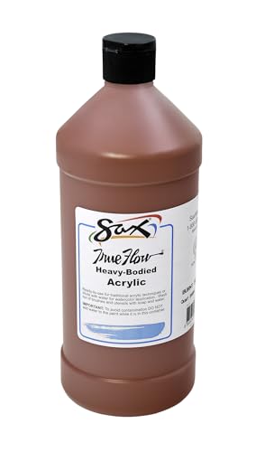 Sax True Flow Heavy Bodied Acrylic Paint - Quart - Burnt Sienna - color: Burnt Sienna, size: 32 Fl Oz (Pack of 1)
