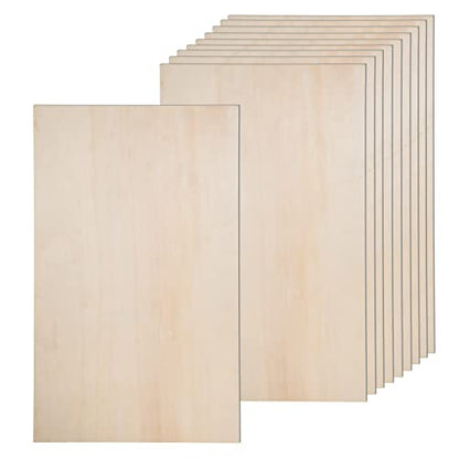 12 Pack Basswood Sheets for Crafts-12 x 20 x 1/8 Inch- 3mm Thick Plywood Sheets with Smooth Surfaces-Unfinished Rectangular Wood Boards for Laser Cutting, Wood Burning, Architectural Models, Staining - size: 12 x 20 inch