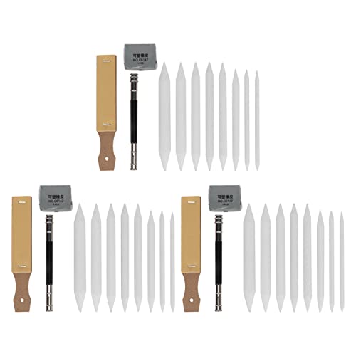 Semme 3 Sets Blending Stumps Tortillions Premium Drawing Tools for Artists Students and Charcoal Sketching