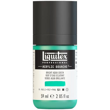 Liquitex Professional Acrylic Gouache, 2-oz (59ml) Bottle, Bright Aqua Green - color: Bright Aqua Green