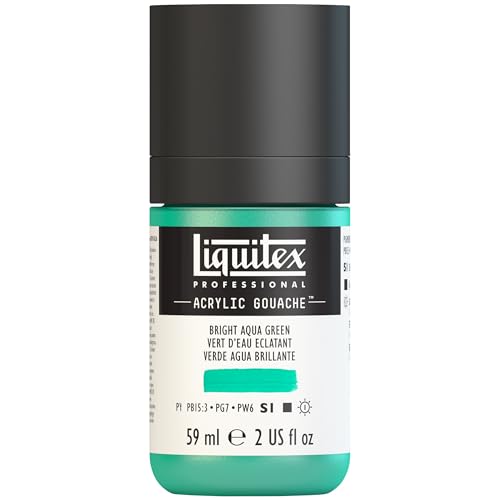 Liquitex Professional Acrylic Gouache, 2-oz (59ml) Bottle, Bright Aqua Green - color: Bright Aqua Green